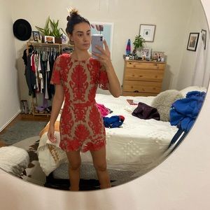 For Love and Lemons red lace dress